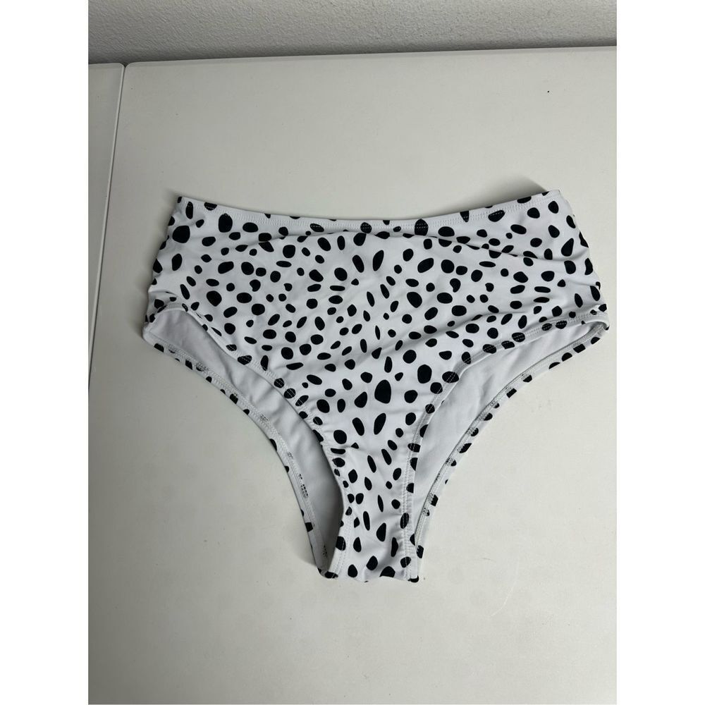 Shein Dalmatian High Waisted Bikini Panty Size XL White Black